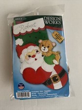 Design Works "Santa and Teddy" Felt Stocking Kit 5264-J Unopened Package