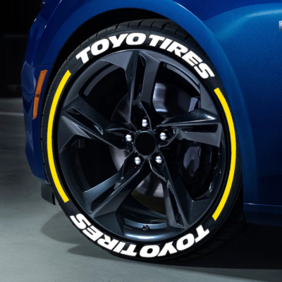 Tire Lettering Sticker TOYO TIRES + Yellow Stripes 1.20