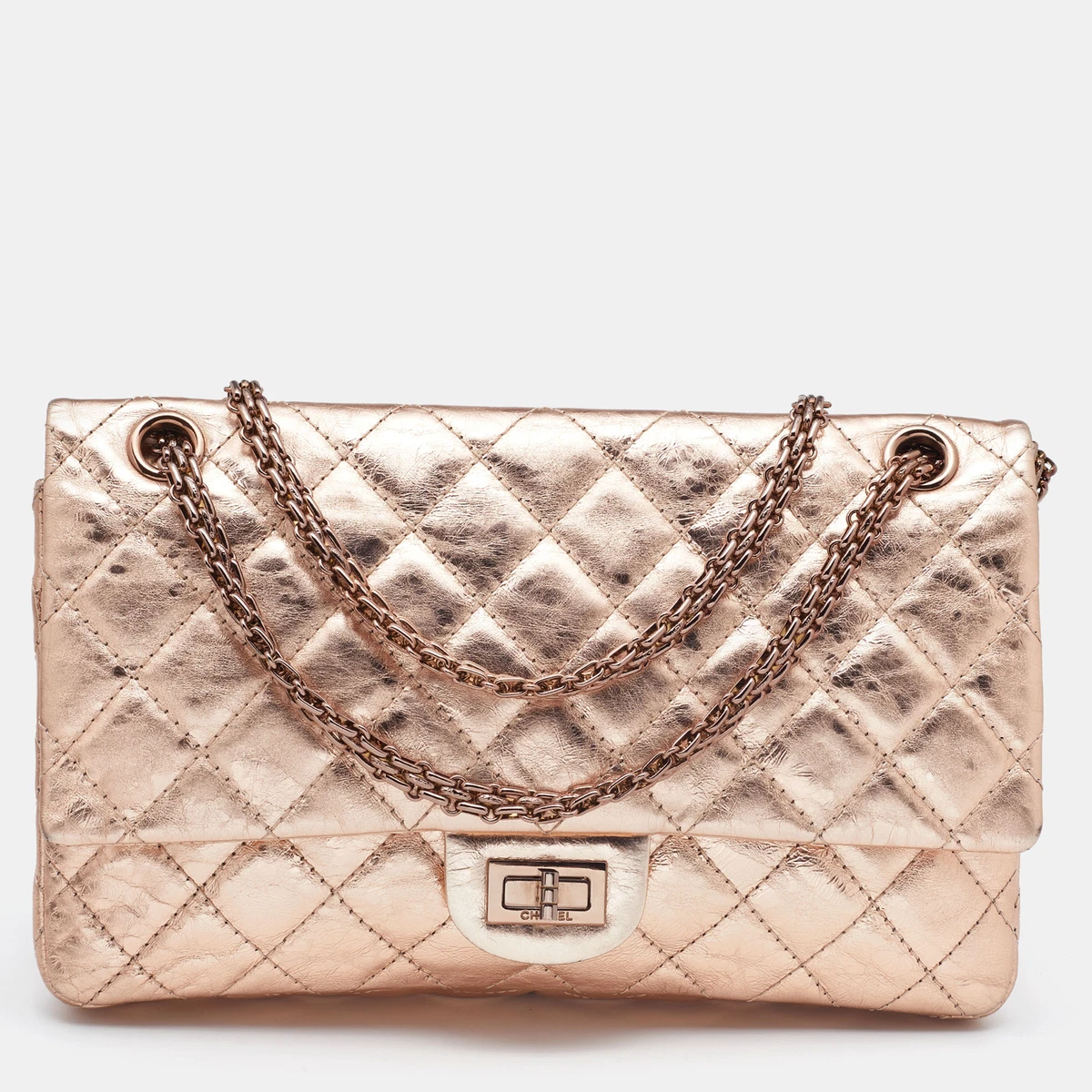 Chanel Rose Gold Quilted Leather Reissue 2.55 Classic 226 Flap Bag