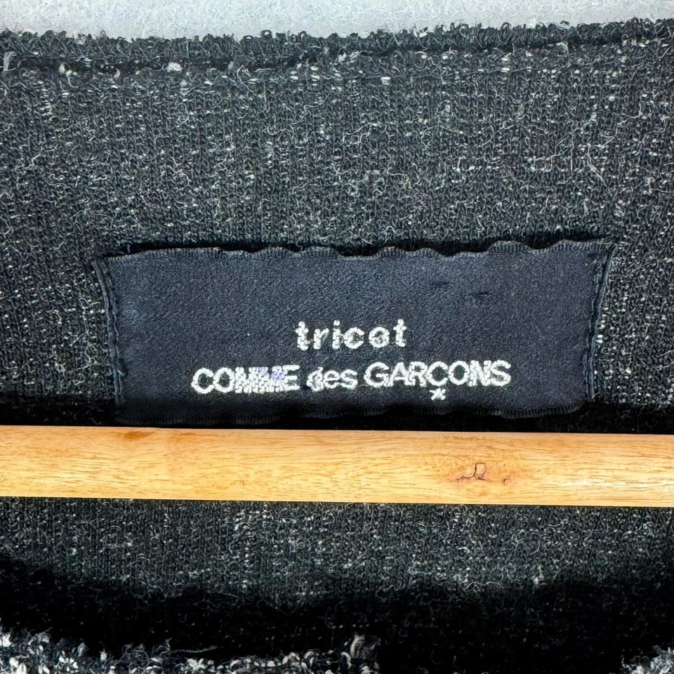 Suéter Minimalista Comme Des Garcons Avant Garde Negro Blanco Texturizado Tricot M Foto 4 de 4