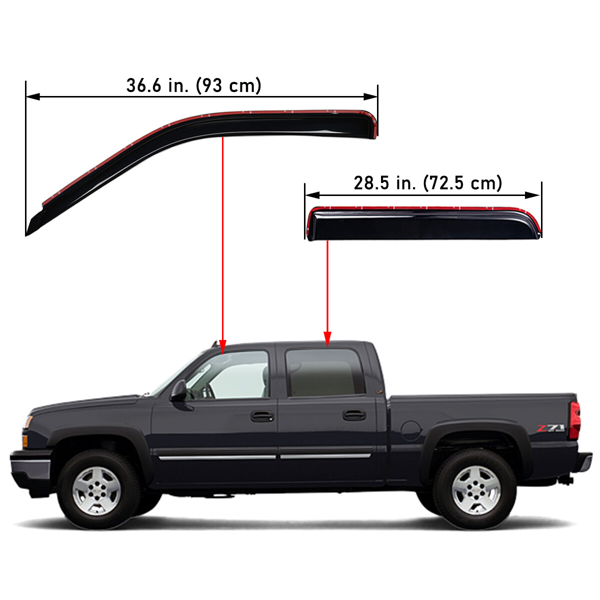 Aazon.co: Voron Glass In-Channel Extra Durable Rain Guards For Chevy
