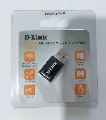 D-Link DWA-182 Wireless AC1200 Dual Band USB Adapter WiFi AC 300Mbps