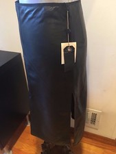 NEW RAG AND BONE LEATHER WILLOW MID LENGTH PENCIL SKIRT SIZE 00