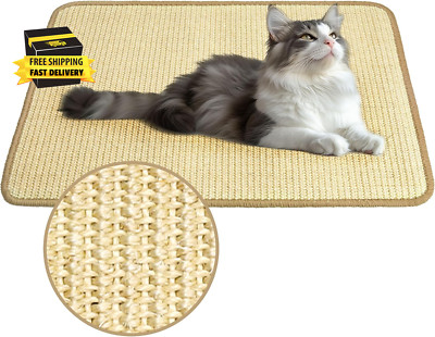 Cat Scratching Mat, Natural Sisal Cat Scratcher Mat, Horizontal Cat Scratch Rug 