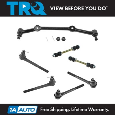 TRQ 7 pc Steering & Suspension Kit Tie Rods Center Link Sway Bar End Links New