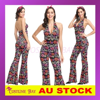 Ladies Dancing Queen 1960s 70s Costume Retro Hippy Hippie Chic Disco