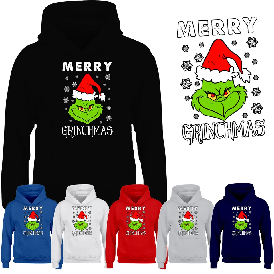 Grinch Jungen Hoodie Santa Frohe Weihnachten Neuheit festlich lustig Geschenk Mädchen Kinder