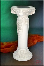 Lampe Säule Leuchtsäule Blumensäule Ständer Antik Ägyptische Marmor Stuckgips