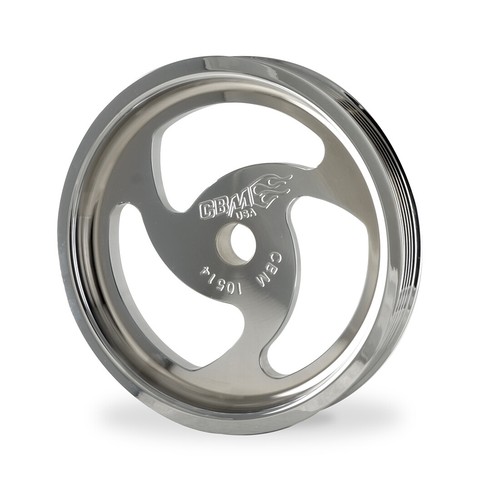 CBM 10513C CBM BILLET CHROME 6 RIB LS POWER STEERING PULLEY .660