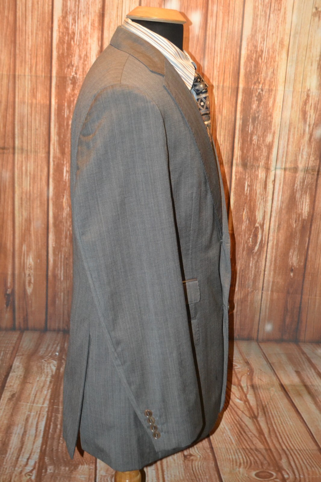 Hugo Boss Men Super 100 Wool Pinstripe 2 Front Button Suit Sz 40R Wst 34x33 thumbnail 7