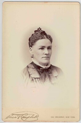 #ad Cabinet Photo Card Portrait Brooklyn NY Stern Woman Price amp; Campbell Late 1800s $7.50