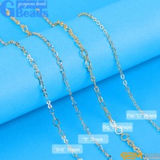 Necklace Brass 14K Gold Filled Cable Chain Jewelry Making 39.3” Hypoallergenic