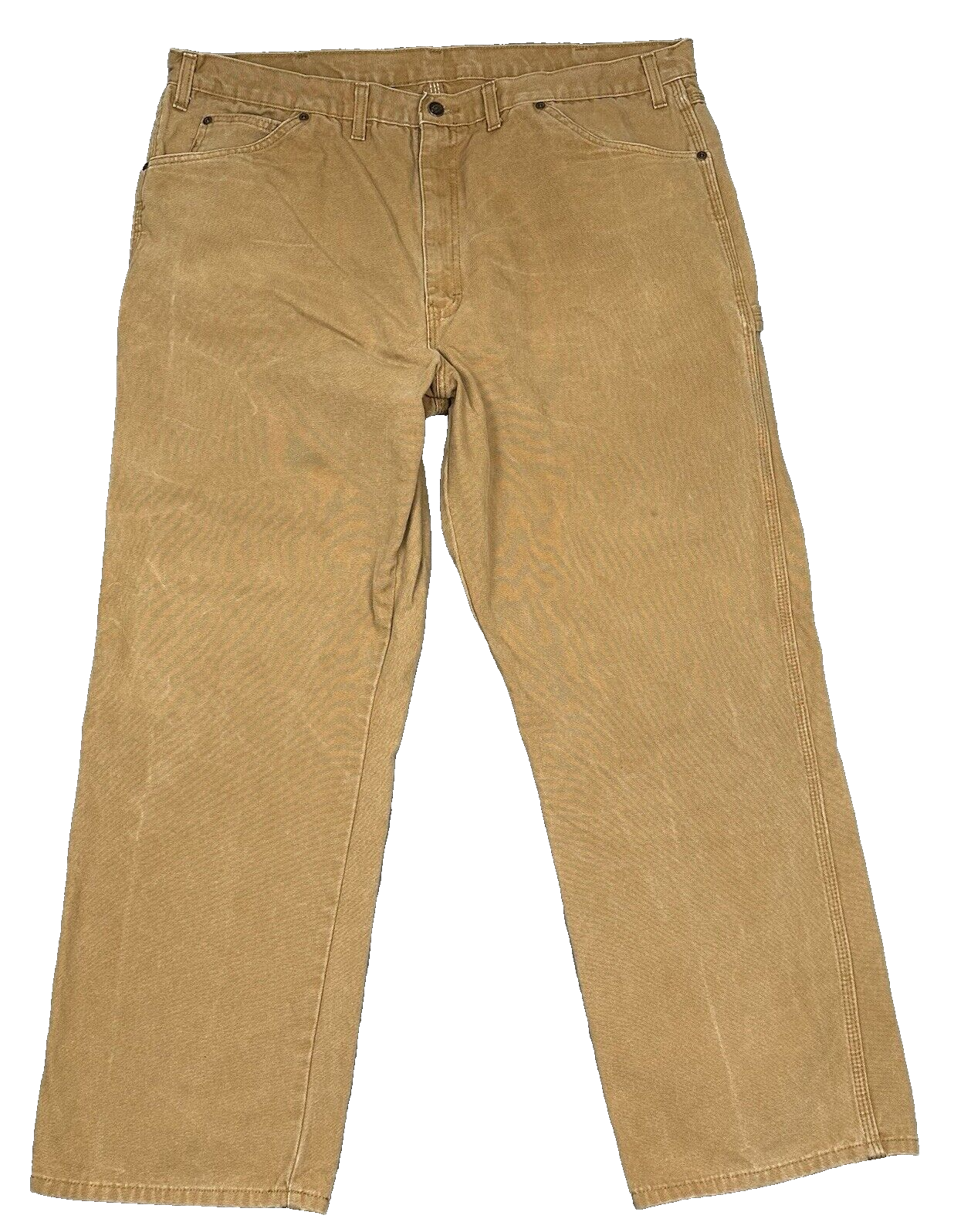 Dickies Carpenter Pants Mens 44x32 Brown Canvas Work Pants with Hammer Loop