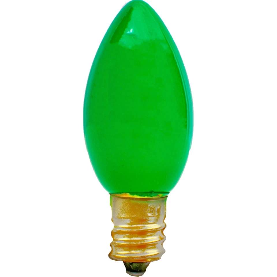 C-9 GREEN CERAMIC STEADY BULBS NEW 1 BOX OF 25 C9 GREEN CERAMIC STEADY BULBS - Image 3 of 4