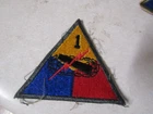 ORIGINAL MILITARY PATCH OLDER WW2 ERA US ARMY 1ST ARMORED DIVISION #2