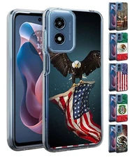 For Motorola Moto G Play 4G 2024 - Flag Design Impact Drop Proof Cover Case