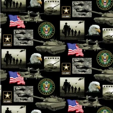US ARMY Cotton Fabric-US ARMY Cotton Quilting Fabric-SOLD BY THE YARD-021A