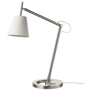 Ikea Nyfors Work Lamp Nickel Plated White Touch Dimmer With Usb