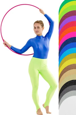 Damen Leggings mit Steg Voltigierhose elastisch shiny stretch glänzend Sporthose - Bild 1 von 2