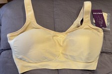 body bra Wireless Padded Bralette Bra Pullover Wide Strap Beige 2XL Plus