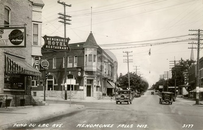 #ad Menomonee Falls WI Wisconsin Fond du Lac Ave. RPPC Photo Postcard COPY $4.95