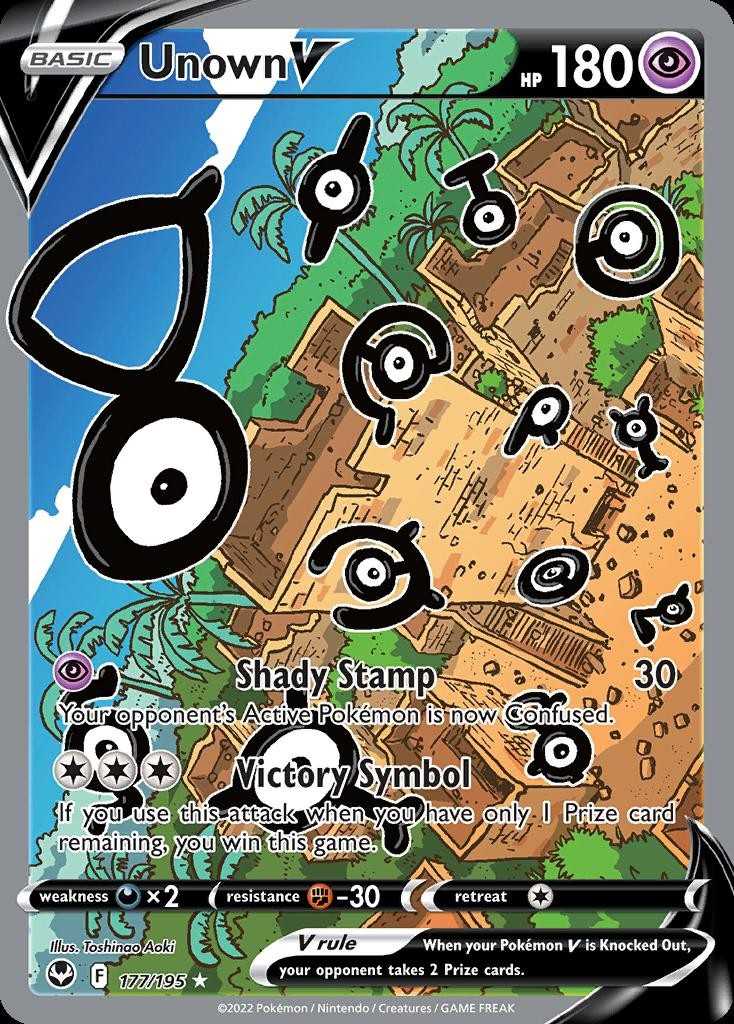 Pokemon Unown V (177/251) Silver Tempest NM HOLO