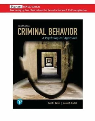 Criminal Behavior: A Psychological - Paperback, by Bartol Curt R.; - Very Good