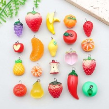 BULK 20Pcs Fruit Resin Charms DIY Jewelry Making Pendants