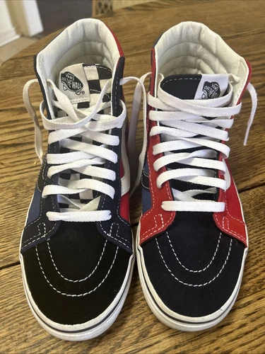 Scarpe da pattinatore alte VANS OFF THE WALL 721454 rosso scamosciato blu nero 6 5 M