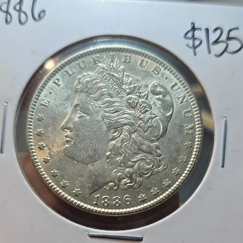 1886 Morgan Silver Dollar $1 Coin US .900 Fineness Uncertified Collectible