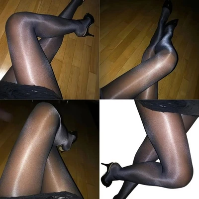 Elegant Shimmer Sheer Tights For Women Breathable Nylon Blend Office Party Wear
