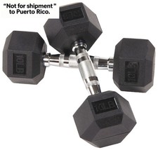 BalanceFrom Rubber Encased Hex Dumbbells, 10 lbs Pair, Black