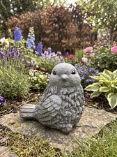 Steinfigur Vogel Gartenfigur Steinguss Steinskulptur Garten Dekoration Tierfigur