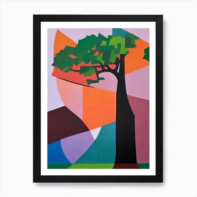Quercus Garryana Tree Cubist 1 Art  Framed Wall Art Poster Canvas Print Picture
