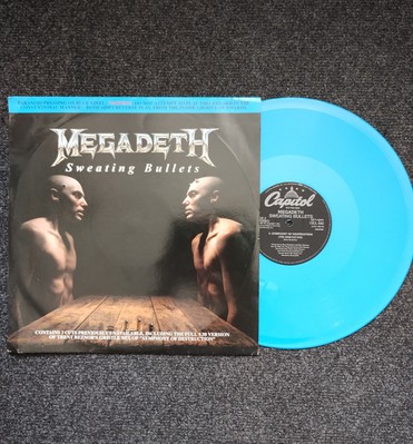 Megadeth Sweating Bullets 4 Spur 12'' BLAU Vinyl Schallplatte 12CL682 Reverse Play