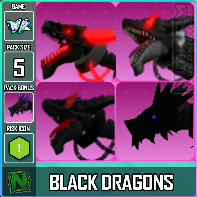 Roblox World Zero WZ - BLACK DRAGONS - 5 PACK
