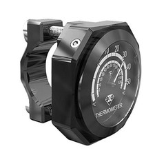 Motorcycle Handlebar Thermometer Gauge,Waterproof Luminous Alloy Black