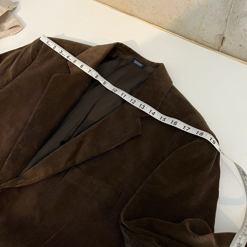 Abrigo Blazer Chaqueta Algodón Dos Botones Individual Saddlebred 42S Marrón Pana Deportivo Foto 4 de 4