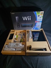 Nintendo Wii Console Black With Wii Sports Wii Sports Resort CIB Complete