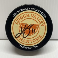 Kevin Sundher Autographed Hockey Puck Lehigh Valley Phantoms Signature #11