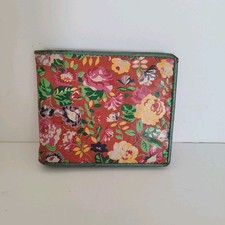 Kenzo Paris Bifold Wallet Floral Green Red Medium Unisex Vintage Retro Colorful