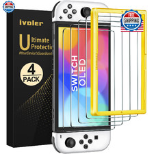 ivoler 4-Pack Tempered Glass Screen Protector for Nintendo Switch OLED 7
