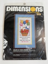 Vintage Dimensions Stamped Cross Stitch Kit Believe In Your Dreams 3055 USA