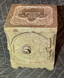 Burglar Proof House Safe Coin Combination Safe Bank Cast Iron Toy  Stevens 1897