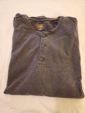 Foundry Supply Men's Long Sleeve Henley Shirt Size 3XL Dark Gray 100% Cotton