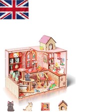 Personalized Miniature DIY Dollhouse Kit with LED Lights - Perfect Gift Idea!