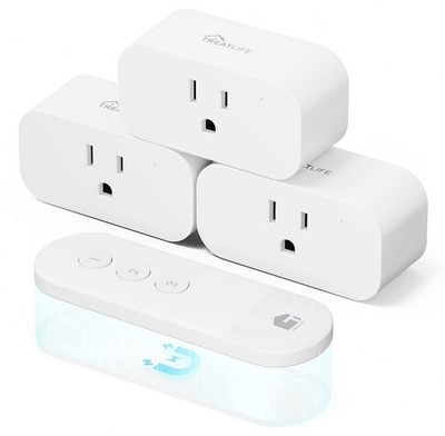 TREATLIFE 3 Pack Mini Remote Control Outlet Plug with Magnetic Remote, 15A Plugs