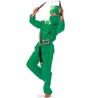 Fasching KostüM GrüNer Ninja Pb 2-Tlg. Mit Haube Und GüRtel 128