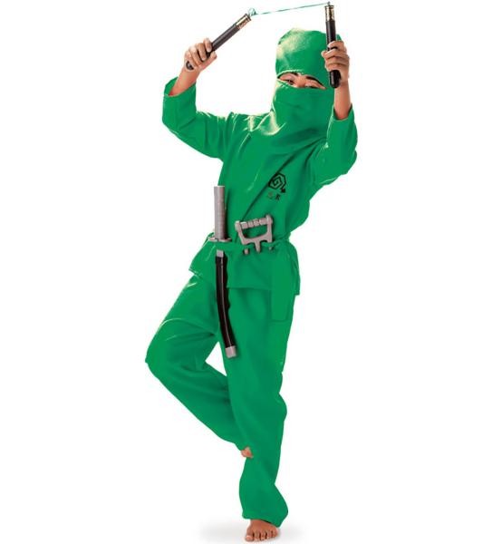 Fasching KostüM GrüNer Ninja Pb 2-Tlg. Mit Haube Und GüRtel 128-image