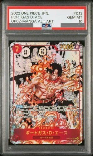 PSA 10 Portgas D Ace OP02-013 SR Comic Parallel Manga Alt Art Japanese ONE PIECE